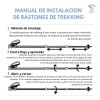 Bastón de Senderismo Plegable Antishock Telescópico Punta de Tungsteno