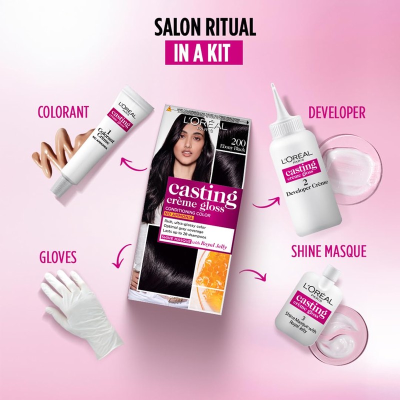 L 'Oreal Paris Casting Creme Gloss, Ebony Black 200,87.5 G