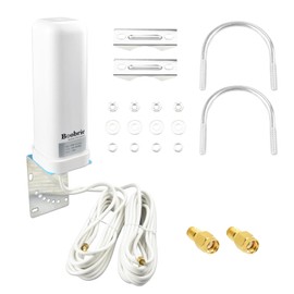 Boobrie 2x2 MIMO 4G LTE 5G Antenna High Gain 10dBi 600-6000MHz Omnidirectional WiFi Antenna with SMA RP-SMA Male 16.4ft RG58 Cable for T-Mobile Verizon AT&T Modem Routers Gateways Hotspot Cellular