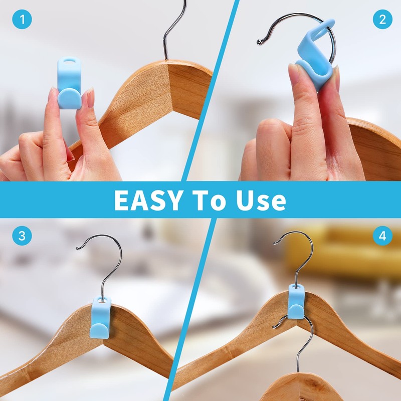 Erinnmy 200PCS Clothes Hanger Connector Hooks,Space Saving Hanger Hooks,Heavy Duty