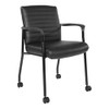 Office Star Faux Leather Guest Chair with Black Frame