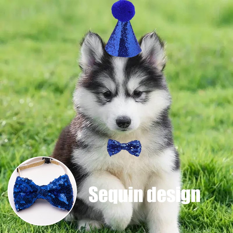 Pet Hat and Bow Tie, 2pcs/Set Dog Cat Birthday Cap