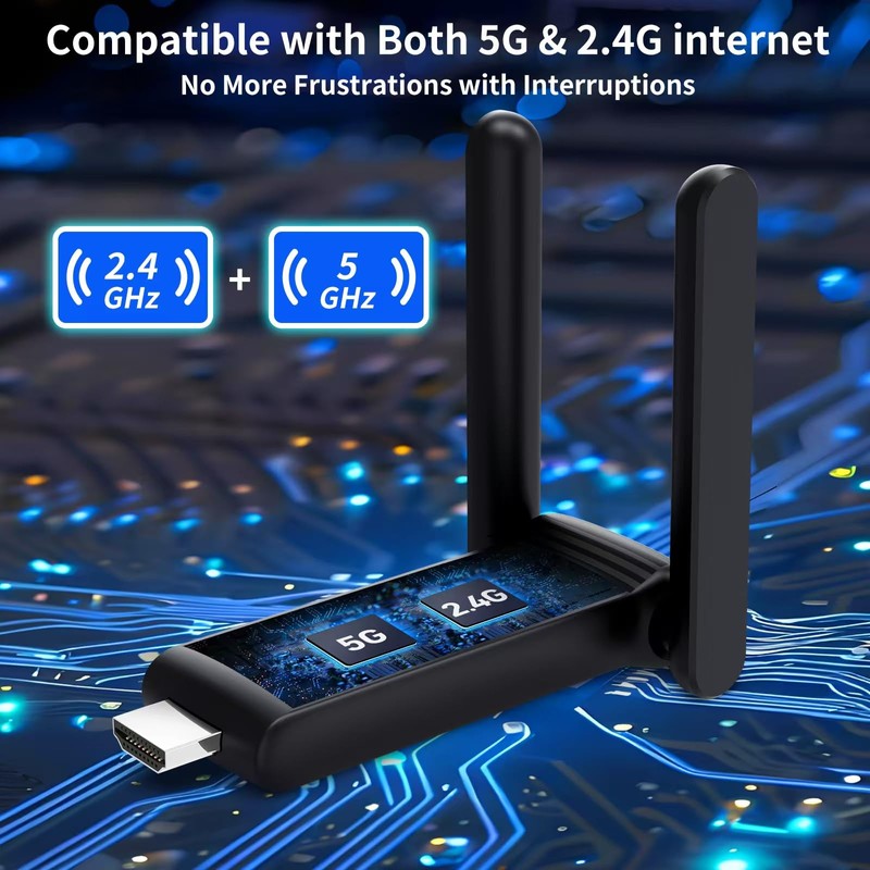 Wireless HDMI Transmitter with Dual Antennas, Black