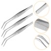 Operitacx 4Pcs Precision Static Stainless Steel Tweezers Industrial Angled Tine
