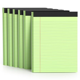 AILZFEI 300 Sheets Green Legal Pads 8.5 x 11 College Ruled Paper 6-Pack Note Pads Narrow Ruled 50 Sheets per Notepad Perforated Writing Pad Durable Sturdy Back 8x11 Pads of Paper