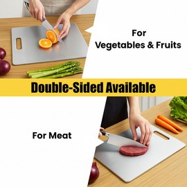 Titanium Cutting Board, 100% Pure Titanium Chopping Board for Kitchen, Hygiene & Durability Double Sided Cutting Board, Non-toxic Chopping Board, Dishwasher Safe (11.8“ x 7.9”)