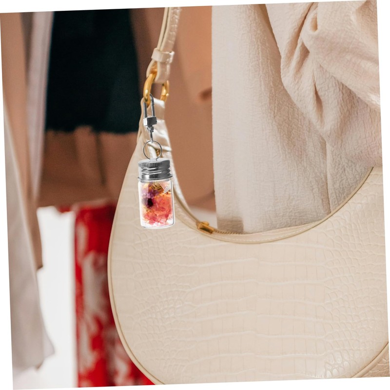 Toyvian 5個 キーチェーンボトル 小さな瓶 ミニジャー ミニボトル 小さな魔法瓶 願い事ボトルキーホルダー ウィッシュボトル ウィッシングボトル