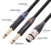 Dual 6.35mm 1/4 Inch to XLR Microphone Cable, Y Splitter
