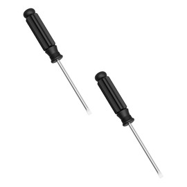 FOCMKEAS 2PCS Mini Slotted Screwdriver, 2.5mm Flat Head for Watch Eyeglasses Electronics Toy Repair, Non-magnetic, 3.62"(92mm) Total Length (Black Handle)