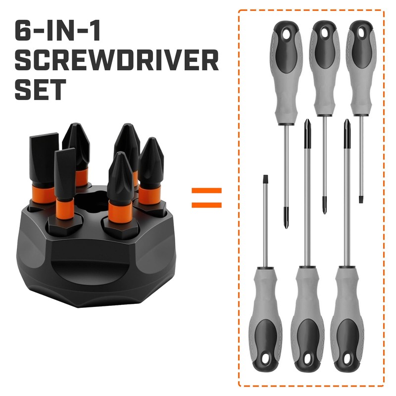 IRONCUBE 6 Pcs Bits Set, Mutli Screwdriver Bits for Interchangeable