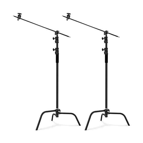 Soonpho 2 Pack 100% Heavy-Duty Steel C-Stand, Pro Photography Light