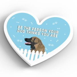 Global Designs Leonberger Person Your Dog Thinks You Are Katie Pearson Artworks Heart Shaped Wooden Magnet