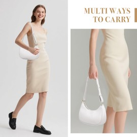 WITERY Shoulder Bags for Women PU Leather Retro Classic Small Shoulder Purse Handbag Mini Clutch Hobo Tote Sling Cute Crescent Bag Underarm Purse with Zipper Closure