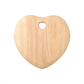 T&G 10878 Colonial Home Heart-Shaped Chopping Board with Heart Cut-Out in Hevea, 25 x 23.5 x 1.5 cm , Brown