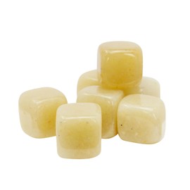 Yellow Aventurine Crystal Cube Set - 7 Pieces 1.3 cm Natural Stone Energy Cube - Decorative Stones for Chakra Meditation Reiki Office Home