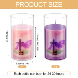 Nuanchu Set of 4 Lent Candles The Season of Lent 3 Purple 1 Pink Glass Jar Scented Votive Candles for Easter Religious Christian Devotional Church Prayer Ash Wednesday Holy Week Good Friday