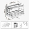LIZWETEC Dish Drying Rack, Double Layered countertop Kitchen Organizer with