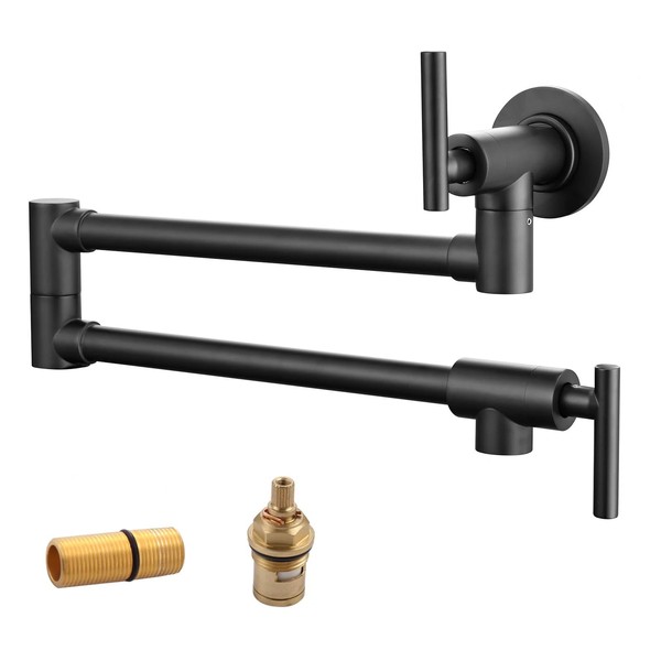 Havin Brass Upside Down Design Pot Filler,Black Color,Wall Mount Pot