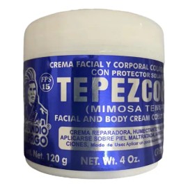 Del Indio Papago Tepezcohuite 4.23 Oz Crema Piel Colágeno Y                                                                                           