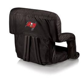 PICNIC TIME Black Tampa Bay Buccaneers Ventura Seat Portable Recliner Chair