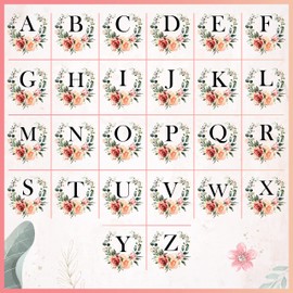 Floral Initial Tote Bag - 15'x16' Canvas Bags for Women - Bridesmaid Hen Party Shopping Large Bag Teacher Birthday Gift C2 (Initial #V)