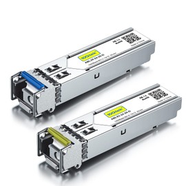 1000Base-BIDI SFP Module, Pair of 1.25G SFP Bidi Optical Transceivers, 1550nm/1310nm SMF, Up to 20km, Compatible with Cisco, Ubiquiti UniFi, Mikrotik, D-Link, Supermicro, Netgear and More