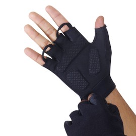 SKSZ LEATHER Gym Gloves| Weight lifting Gloves| Training Gloves with Wrist Support | Gym Gloves Men | Full Finger Work Gloves | for Cycling Hanging & Pull-up’s, (Black Half Finger, XL)