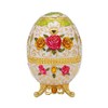 VOANZO Retro Creative Metal Toothpick Holder Flower Pattern Egg Shape