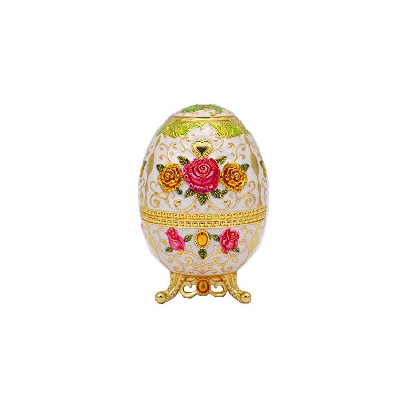 VOANZO Retro Creative Metal Toothpick Holder Flower Pattern Egg Shape