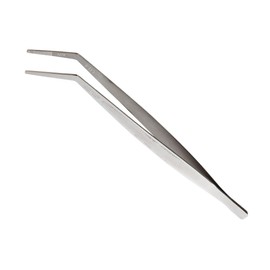Mercer Culinary 18-8 Stainless Steel Precision Tongs, Curved Tip, 9-3/8-Inch