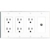 RiteAV Coax Wall Plate 4 Gang with 3 x 15A