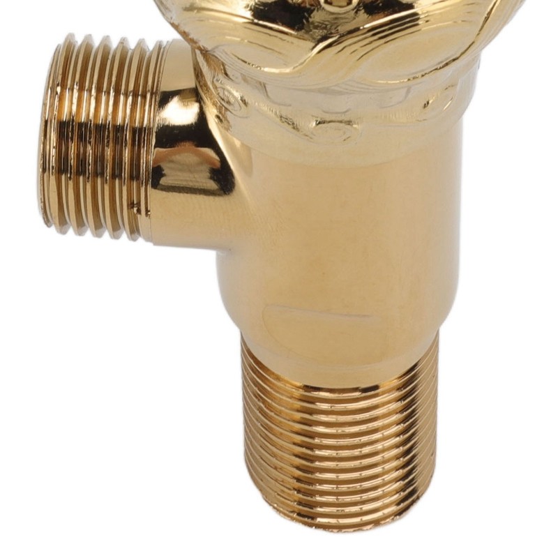 Angle Stop Valve Gold Antique Full Copper Carving Thicken Cold