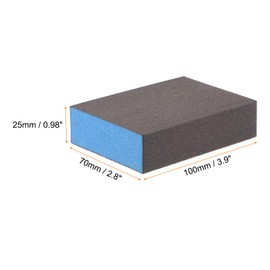 HARFINGTON 12pcs Sanding Sponge Blocks #240 (1200-1500 Grits) Wet/Dry Hand Sanding Sponges, 100x70x25mm Foam Sanding Block Pad for Polishing Kitchen Metal Wood Drywall Furniture, Brown&Blue