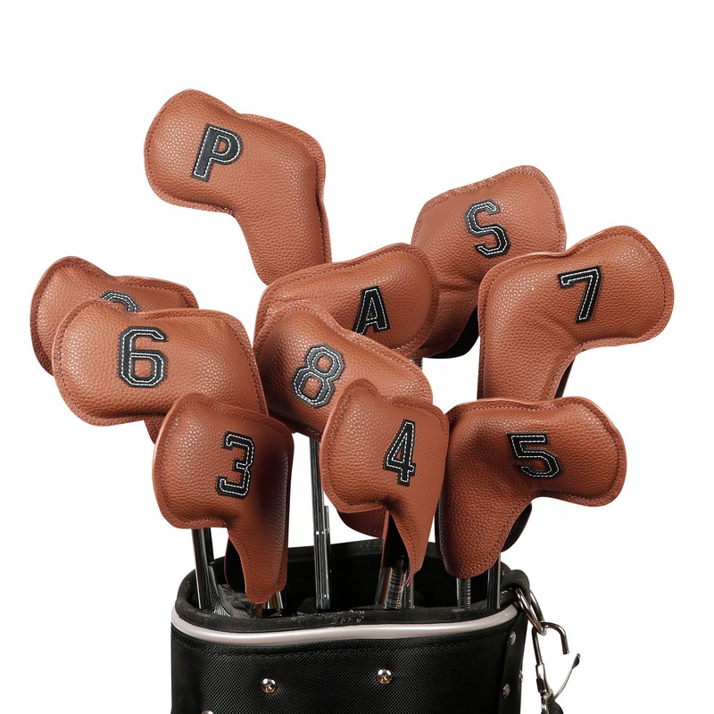 10PCS Golf Head Protective Covers Waterproof PU Material Golf Putter