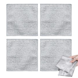 6 PCS Double Layer Wire Dishwashing Cloth Multipurpose Non Scratch Steel Wire Cleaning Cloth 20x20 cm Two Layer Reusable Metal Wire Washing Dishcloth Rag Towel for Kitchen Dish Sink Stove Top
