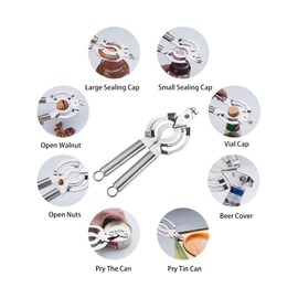 Heavy Duty Bottle and Jar Opener,GTAGGEE Stainless Steel Jar Opener for Seniors with Arthritis,Weak Hands,Multi Functional Manual Can Opener for Home, Kitchen, Restaurant