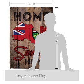 Ornament Collection HS191172-BO-03 Ontario Sweet Home World Canada Provinces Decorative Vertical House Flag Set, 28"x 40" w/Flagpole, Multi-Color