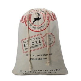 TONOS Christmas Gift Sack From Santa North Pole Xmas Present Bag For Kids Christmas Bag Stocking For Self Personalization,Large 28"x20"-L2