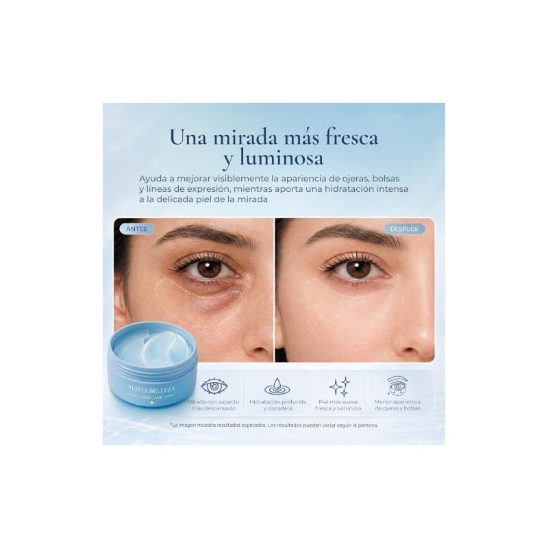 Punta Belleza Parches para Ojos con Ácido Hialurónico y Glicerina