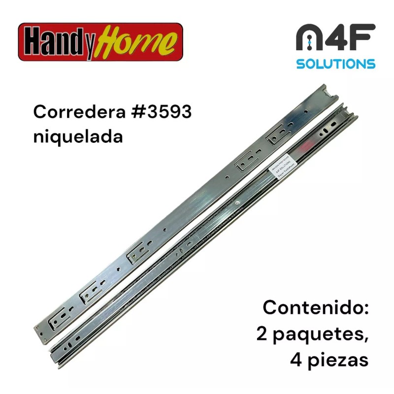 Handyhome Corredera Cajón Handy Home 60cm X 3.5cm 2paquetes 4pz