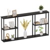 WOHOMO Black Console Table,3-Tier Small Entryway Table,Long Sofa Table for