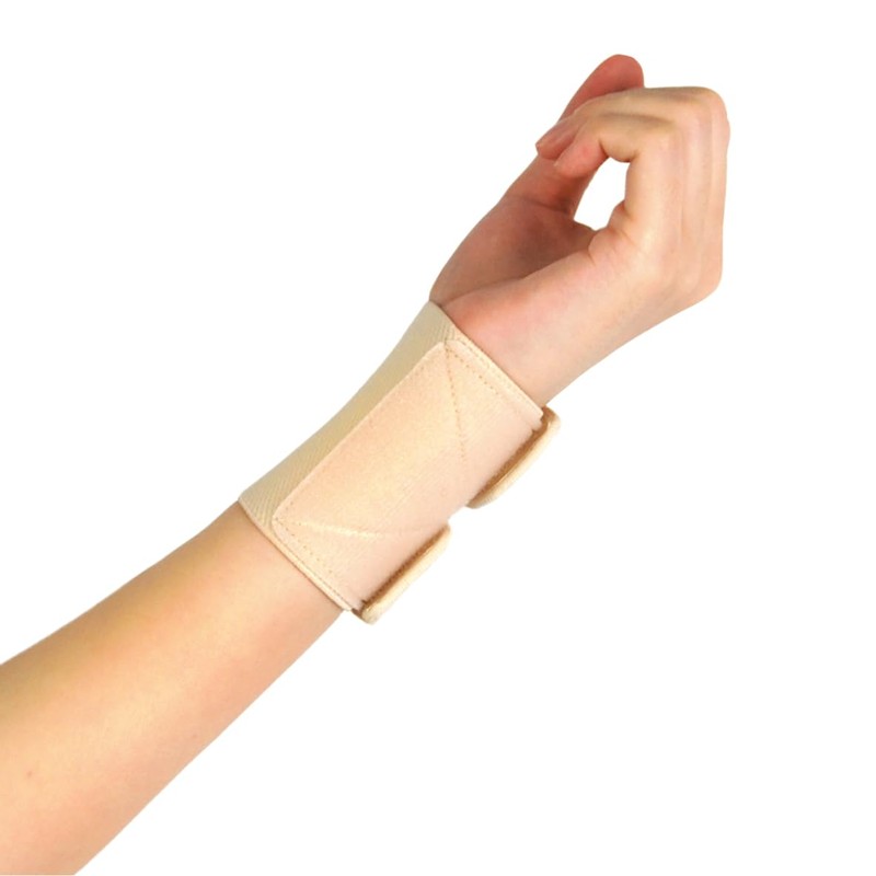竹虎 手関節固定バンド(手首サポーター) ソフラウルファー リスト ベージュ フリーサイズ 手首廻り12~20cm 抗菌加工済 左右兼用