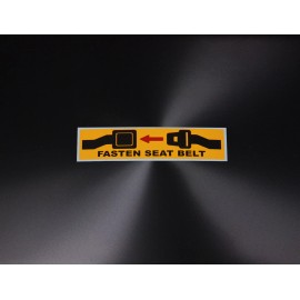 Hachi Auto 2 pcs Warning Label Fasten Seat Belt Sign Printed Yellow Black Red Sticker Decal