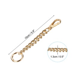 PATIKIL Wallet Extender Chain 15cm Metal Wallet Chain Strap Extender Bag Chain Crossbody Shoulder Handbag Strap for DIY Handbag Crossbody Bag Wallet Gold Color
