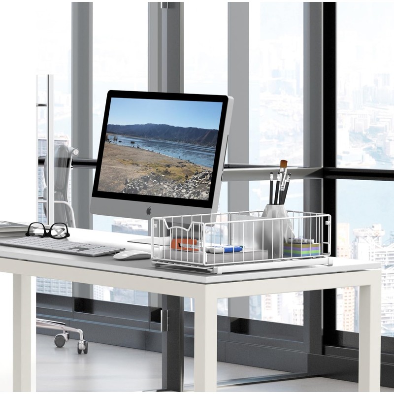 Simple Houseware Pull-Out Cabinet Sliding Basket Organizer, 17.2" D x