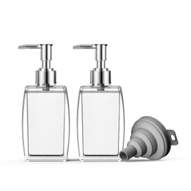 Soap Dispenser Set for Hand Soap and Dish Soap,Ideal for Kitchen and Bathroom, Versatile for Liquid Soap, Lotion, and Hand Sanitizer. Durable, Reusable Plastic Pump Bottles