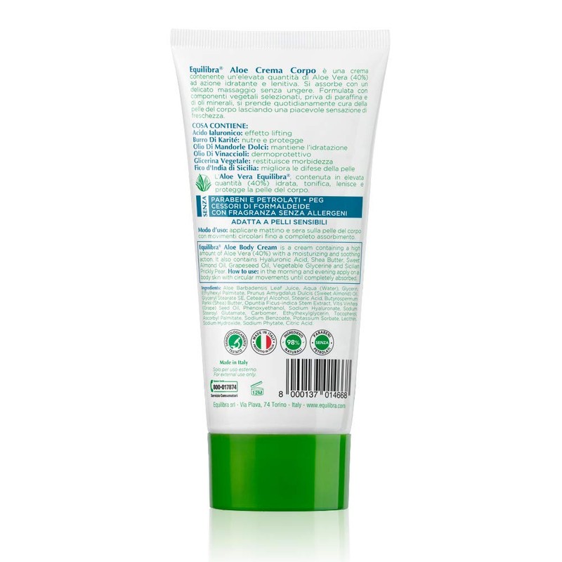 Aloe Crema Corpo Nutriente, Protettiva, Tonificante - Equilibra