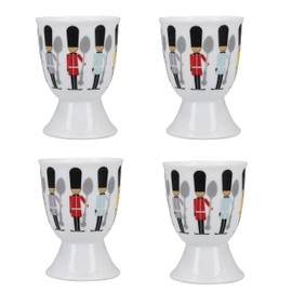 KitchenCraft KCEGGSOL4PC Eierbecher-Set, Porzellan, weiß