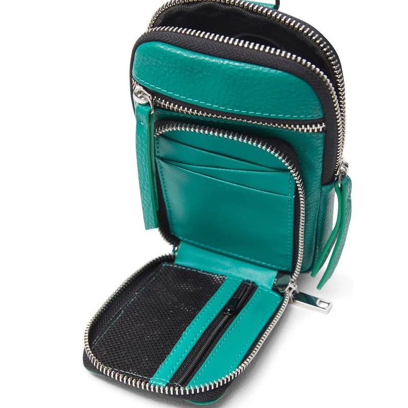 Desigual Women's MONE_EMBOSSED HALF D Accessory-Travel Wallet,, Green