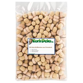 Handle Corks with Wooden Handle 19.5 mm | Wooden Handle Corks | Compressed Cork | Agglomerated | For Gin, Spirits, Oils and Juice | Cork from Portugal | Handle Size 29 x 12 mm (Pack of 100)